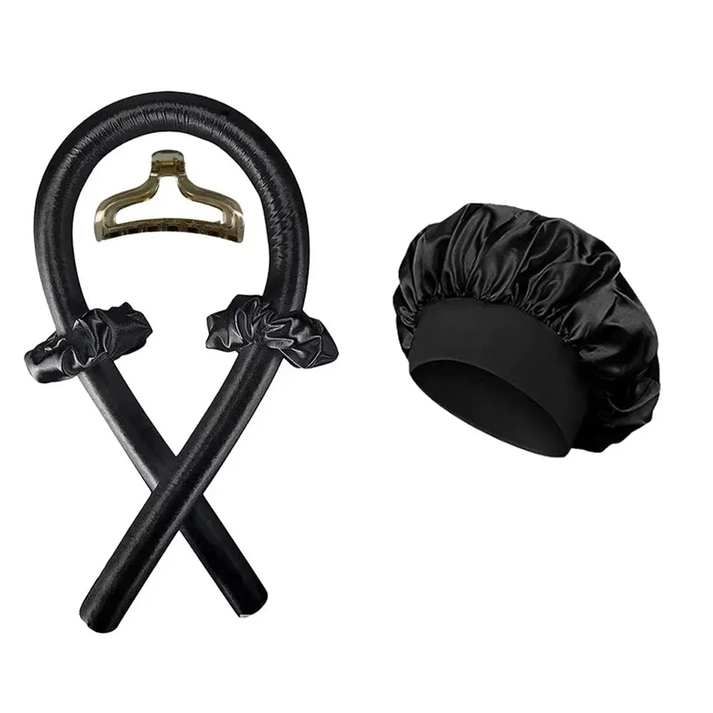 Heatless Curling Rod Night Cap No Heat Ribbon Lazy Hair Curlers Headband Hair Rollers Sleeping Soft Headband Hair Styling Tools